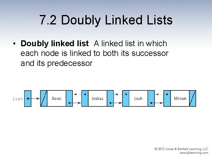 7. 2 Doubly Linked Lists • Doubly linked list A linked list in which 7. 2 Doubly Linked Lists • Doubly linked list A linked list in which