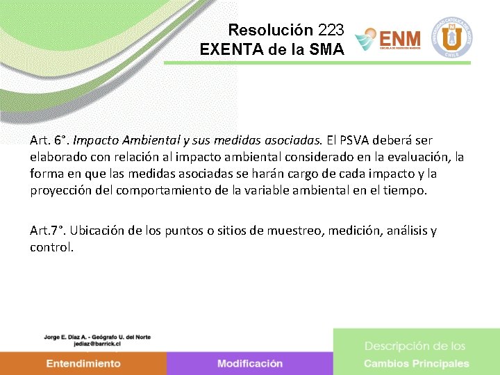 Resolución 223 EXENTA de la SMA Art. 6°. Impacto Ambiental y sus medidas asociadas.