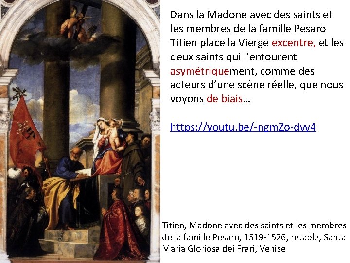 Dans la Madone avec des saints et les membres de la famille Pesaro Titien