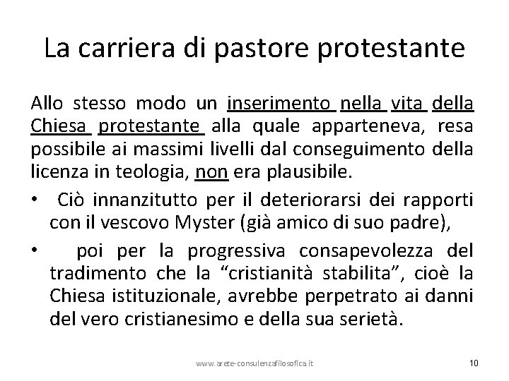 La carriera di pastore protestante Allo stesso modo un inserimento nella vita della Chiesa