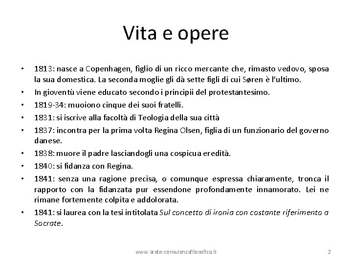 Vita e opere • • • 1813: nasce a Copenhagen, figlio di un ricco