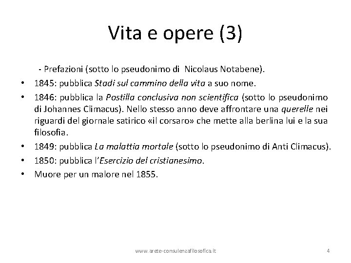 Vita e opere (3) - Prefazioni (sotto lo pseudonimo di Nicolaus Notabene). • 1845:
