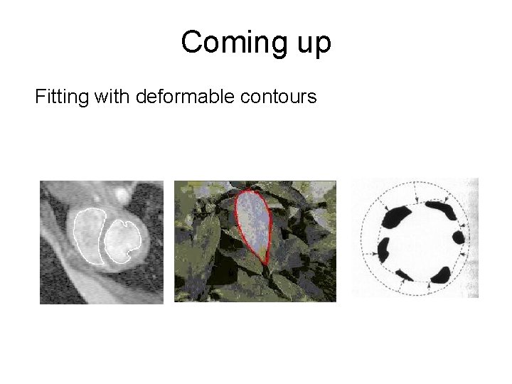 Coming up Fitting with deformable contours 