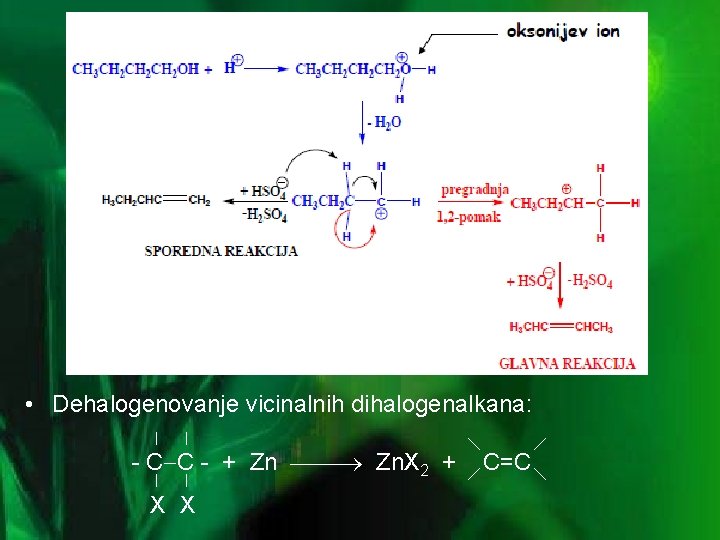  • Dehalogenovanje vicinalnih dihalogenalkana: - C C - + Zn Zn. X 2