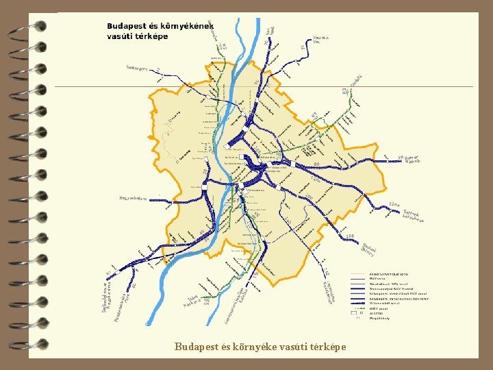 Budapest és környéke vasúti térképe 