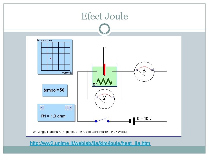 Efect Joule http: //ww 2. unime. it/weblab/ita/kim/joule/heat_ita. htm 