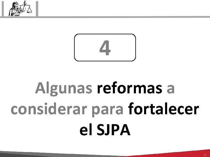 4 Algunas reformas a considerar para fortalecer el SJPA 15 