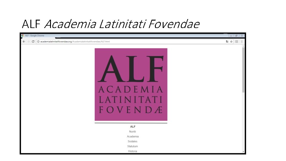 ALF Academia Latinitati Fovendae 