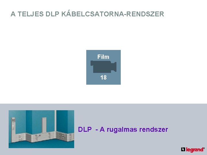 A TELJES DLP KÁBELCSATORNA-RENDSZER Film 18 DLP - A rugalmas rendszer 