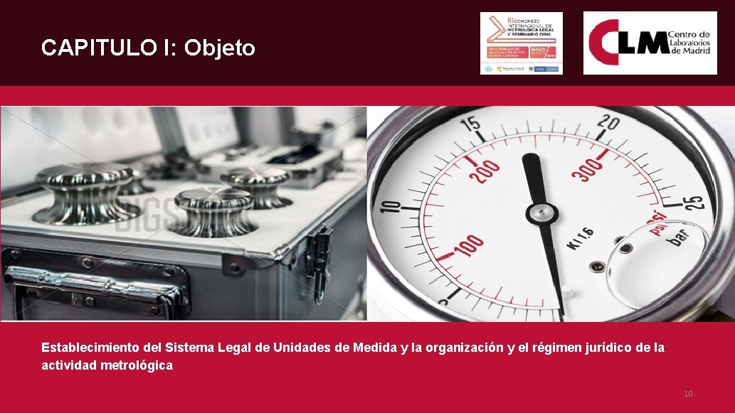 CAPITULO I: Objeto Establecimiento del Sistema Legal de Unidades de Medida y la organización