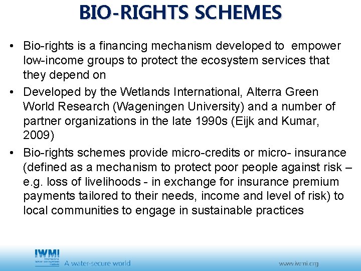 Institutional mechanisms to conserve ecosystem services in the