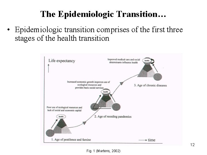 The Epidemiologic Transition… • Epidemiologic transition comprises of the first three stages of the