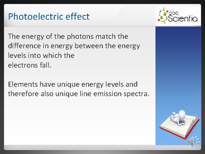 Photoelectric effect The energy of the photons match the difference in energy between the