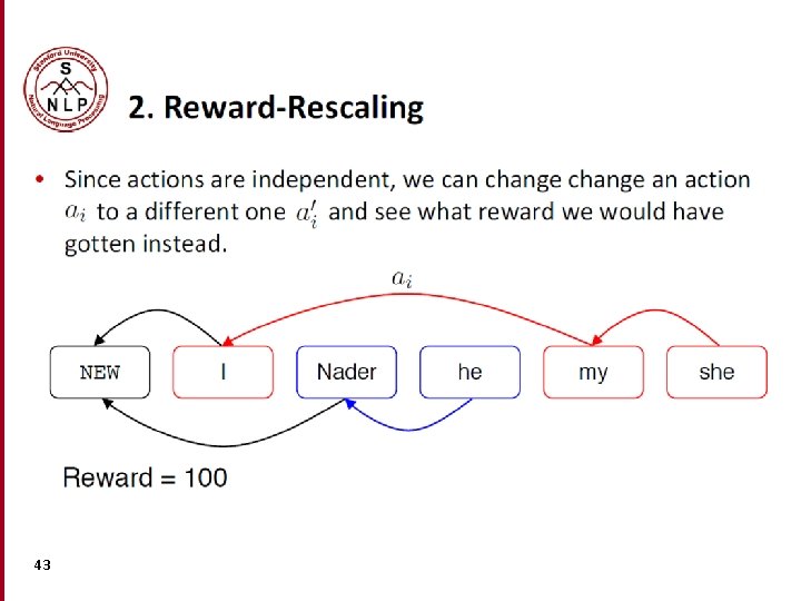 2. Reward-Rescaling • Since actions are independent, we can change an action ai to 2. Reward-Rescaling • Since actions are independent, we can change an action ai to