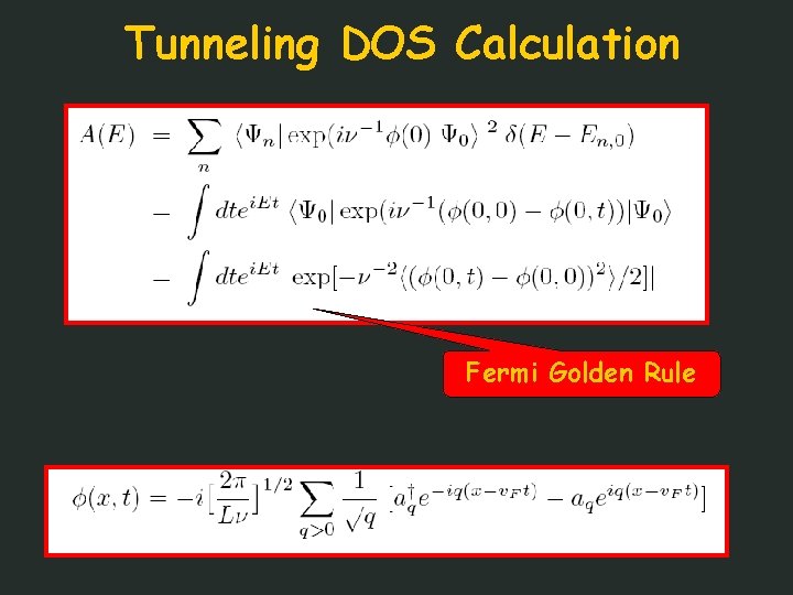 Tunneling DOS Calculation Fermi Golden Rule 