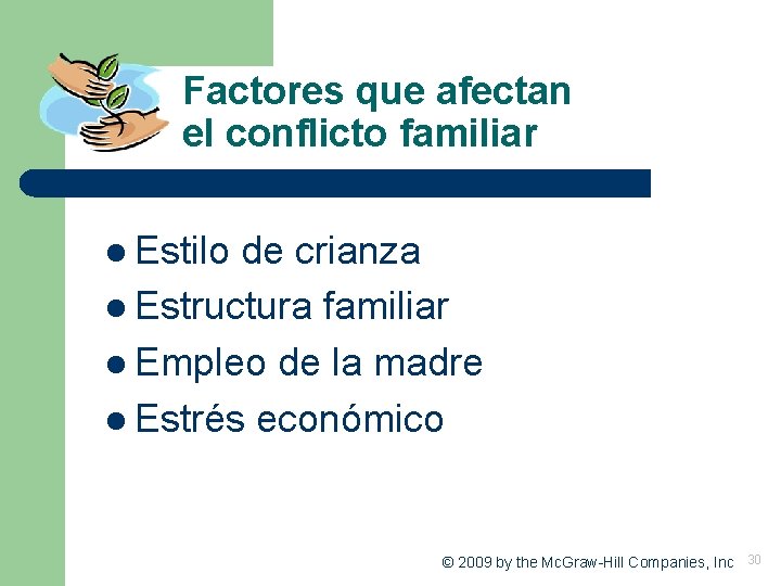 Factores que afectan el conflicto familiar l Estilo de crianza l Estructura familiar l