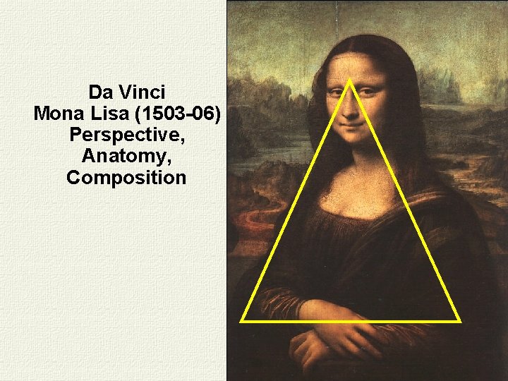 Da Vinci Mona Lisa (1503 -06) Perspective, Anatomy, Composition 