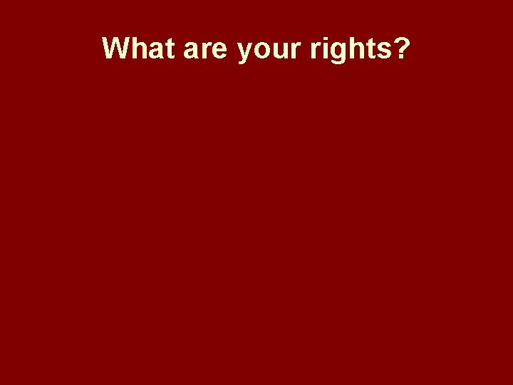What are your rights? 