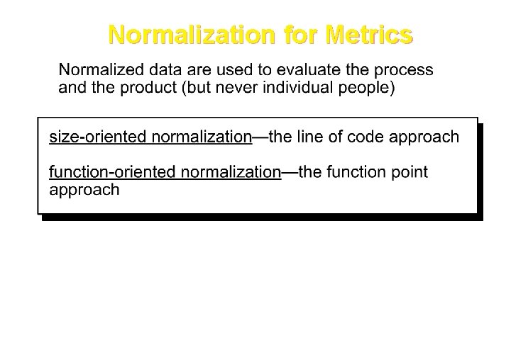 Normalization for Metrics These courseware materials are to be used in conjunction with Software Normalization for Metrics These courseware materials are to be used in conjunction with Software