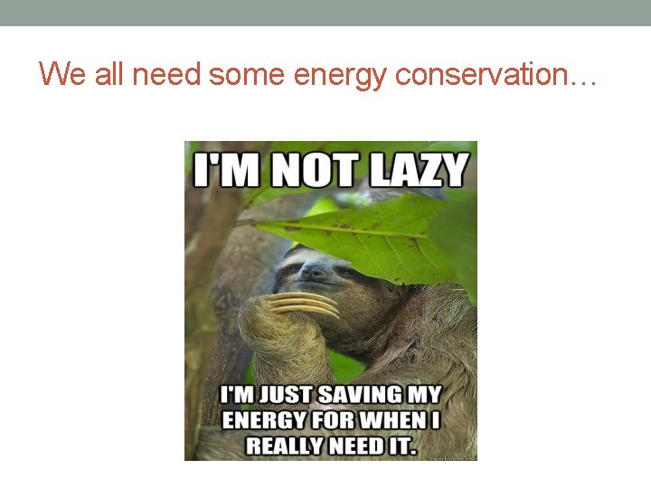 We all need some energy conservation… 