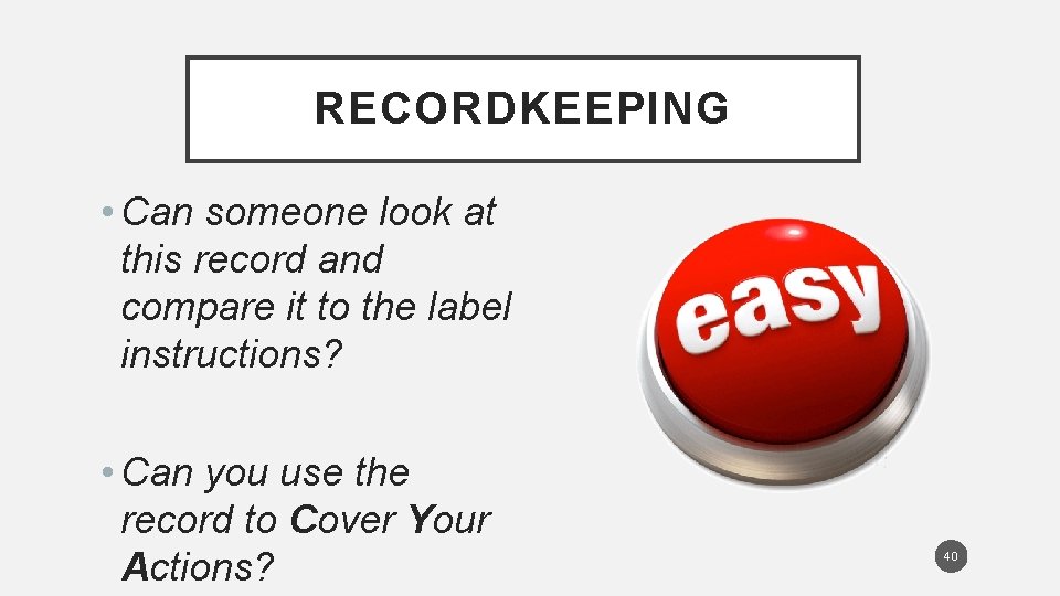 RECORDKEEPING • Can someone look at this record and compare it to the label