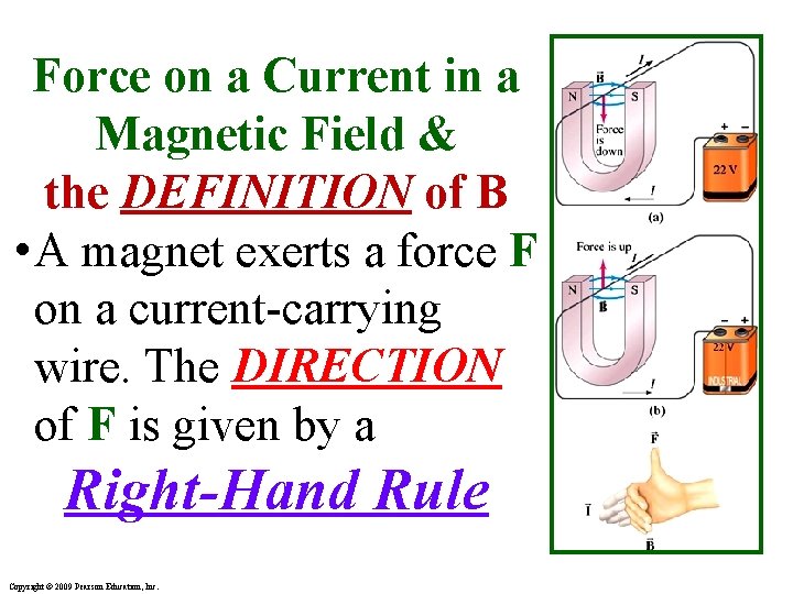 Force on a Current in a Magnetic Field & the DEFINITION of B •