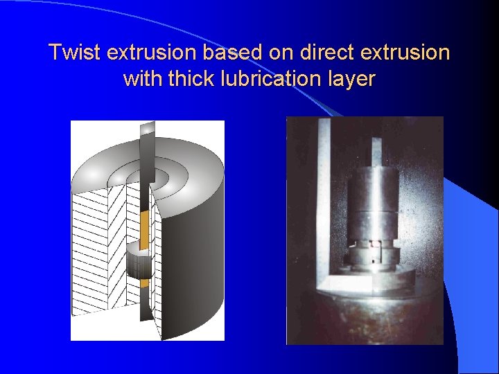 Twist extrusion based on direct extrusion with thick lubrication layer 