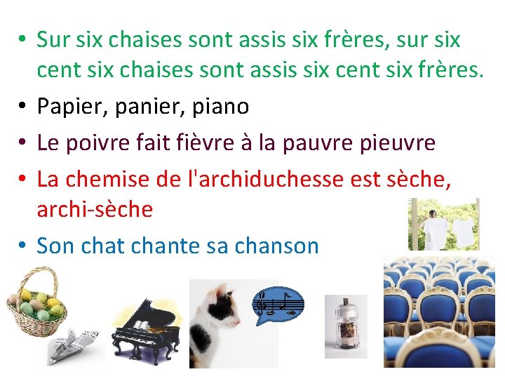  • Sur six chaises sont assis six frères, sur six cent six chaises