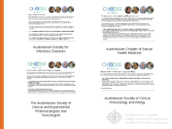 Australasian Society for Infectious Diseases The Australasian Society of Clinical and Experimental Pharmacologists and