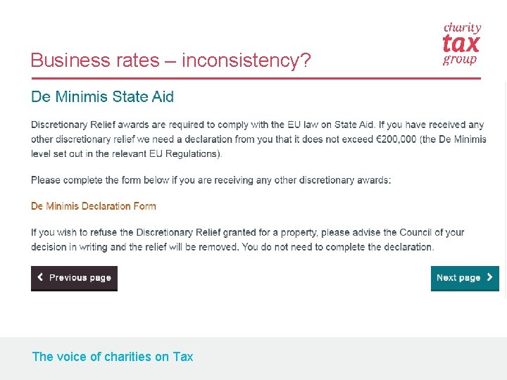 Business rates – inconsistency? The voice of charities on Tax 