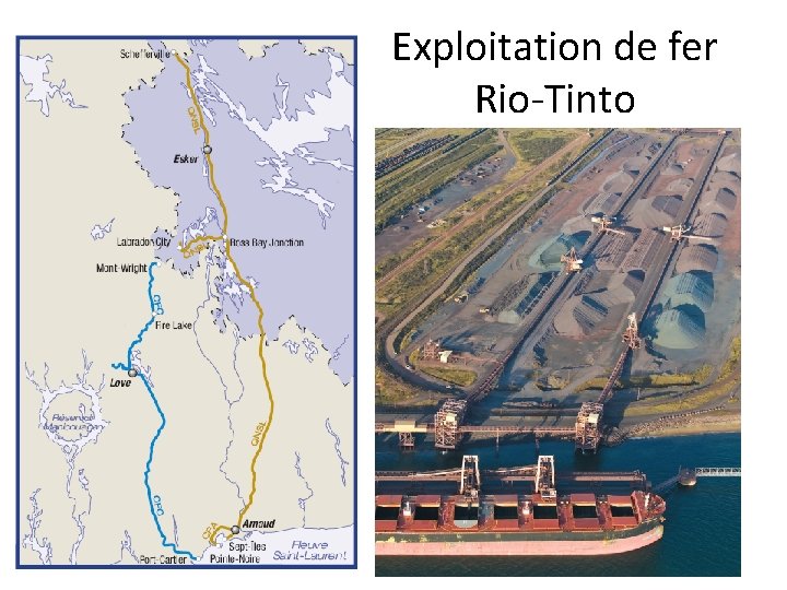 Exploitation de fer Rio-Tinto 