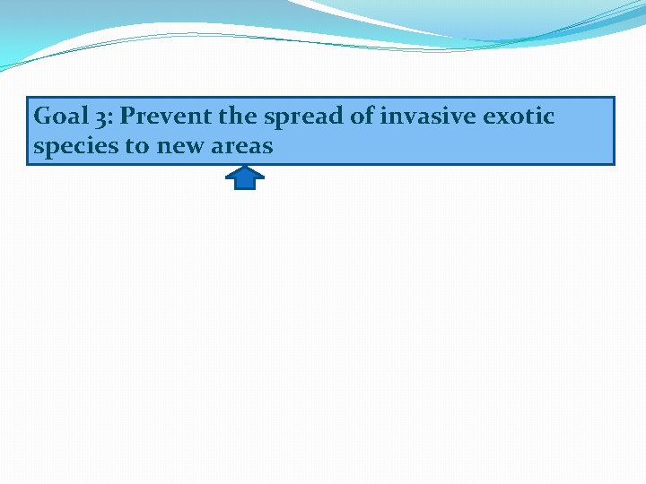 Goal 3: Prevent the spread of invasive exotic species to new areas 