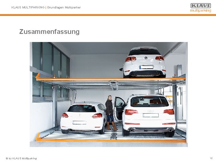 KLAUS MULTIPARKING | Grundlagen Multiparker Zusammenfassung © by KLAUS Multiparking 12 