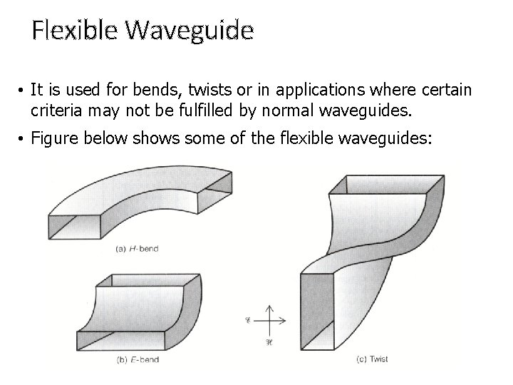 Flexible Waveguide • It is used for bends, twists or in applications where certain