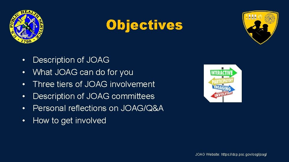 Objectives • • • Description of JOAG What JOAG can do for you Three Objectives • • • Description of JOAG What JOAG can do for you Three