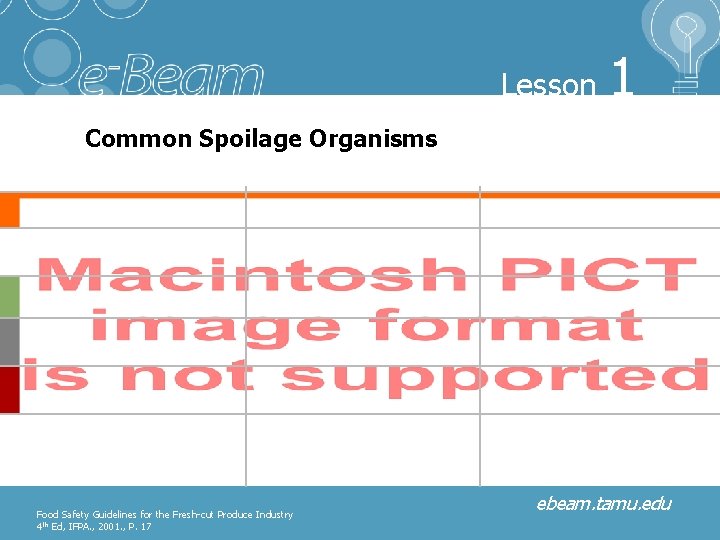Lesson 1 Introduction Microbiological Safety of Fresh Fruits