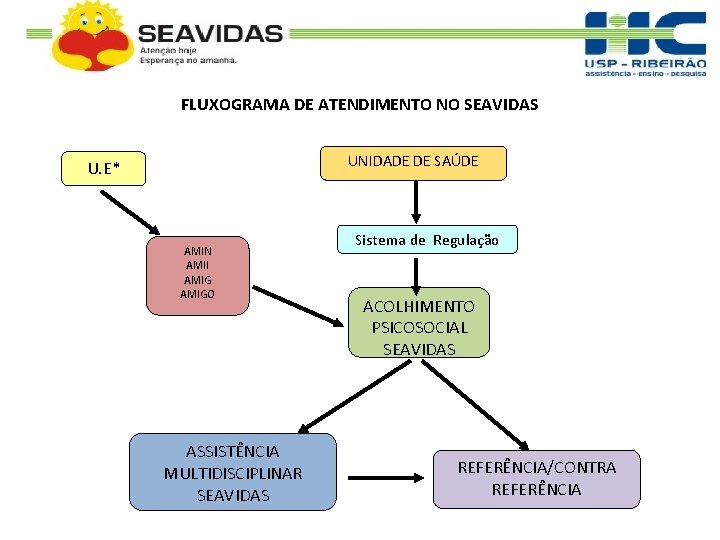 FLUXOGRAMA DE ATENDIMENTO NO SEAVIDAS UNIDADE DE SAÚDE U. E* AMIN AMII AMIGO ASSISTÊNCIA