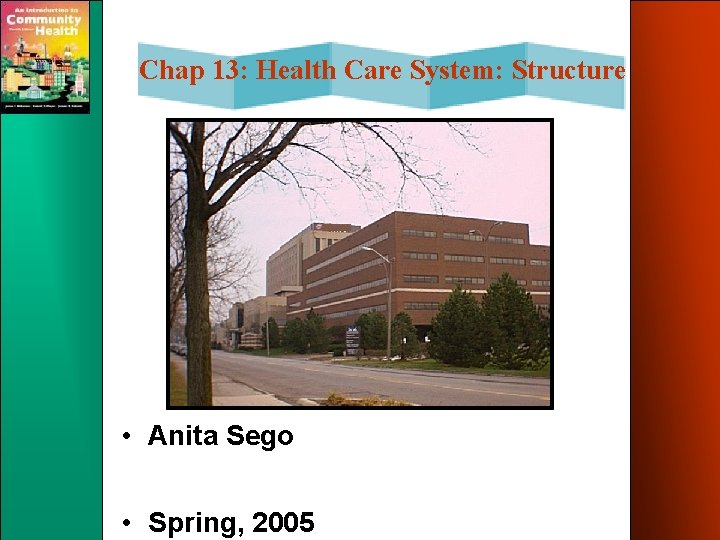 Chap 13: Health Care System: Structure • Anita Sego • Spring, 2005 
