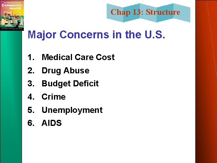 Chap 13: Structure Major Concerns in the U. S. 1. Medical Care Cost 2.