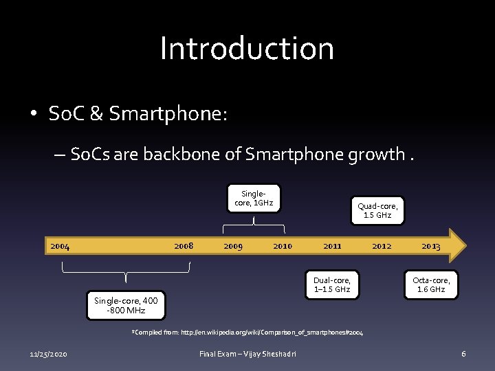 Introduction • So. C & Smartphone: – So. Cs are backbone of Smartphone growth.