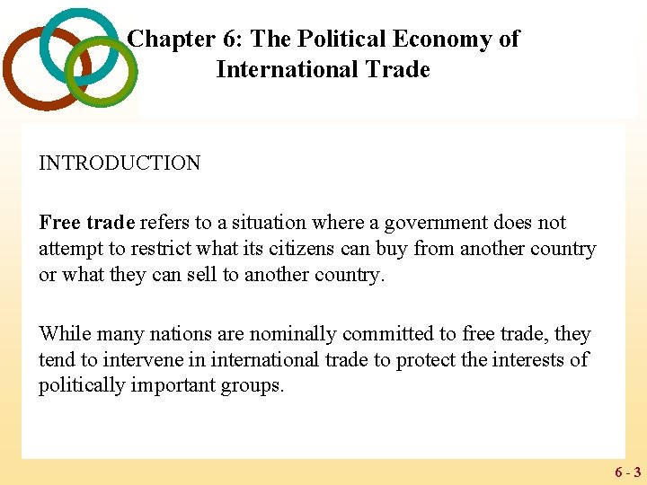 chapter 6 The Political Economy of International Trade