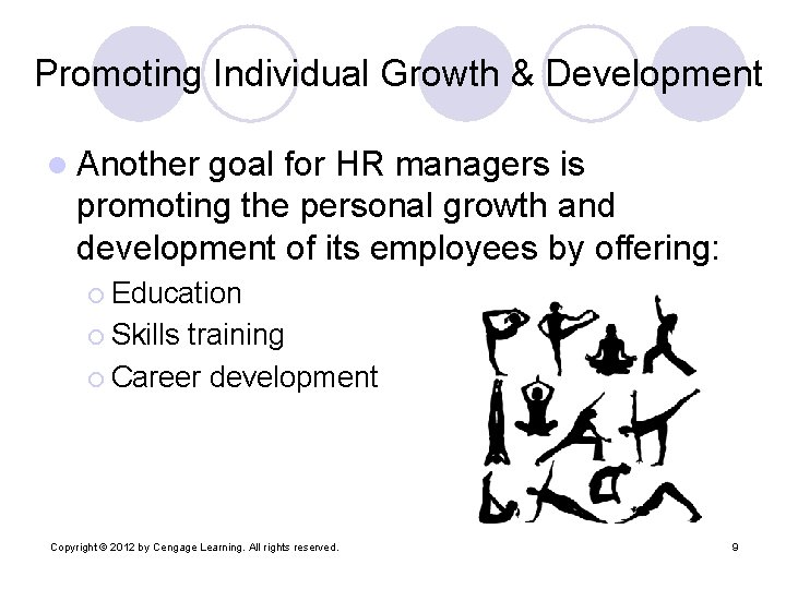 Promoting Individual Growth & Development l Another goal for HR managers is promoting the