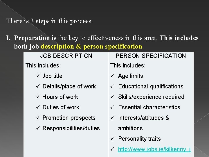  There is 3 steps in this process: I. Preparation is the key to