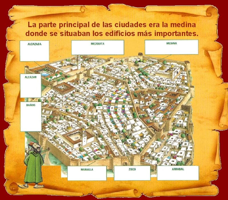 La parte principal de las ciudades era la medina donde se situaban los edificios