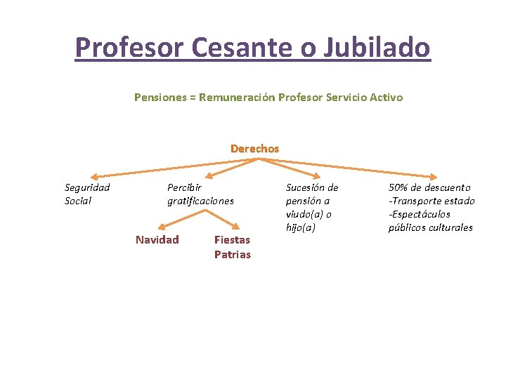 Profesor Cesante o Jubilado Pensiones = Remuneración Profesor Servicio Activo Derechos Seguridad Social Percibir