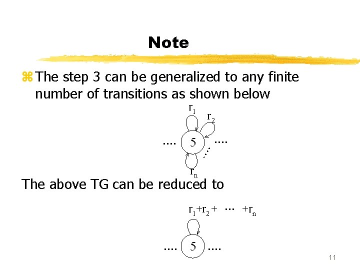 Note z The step 3 can be generalized to any finite number of transitions
