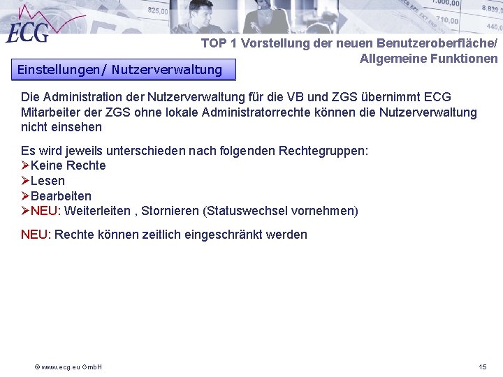 TOP 1 Vorstellung der neuen Benutzeroberfläche/ Allgemeine Funktionen Einstellungen/ Nutzerverwaltung Die Administration der Nutzerverwaltung