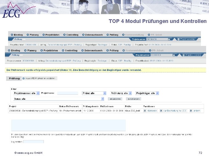 TOP 4 Modul Prüfungen und Kontrollen © www. ecg. eu Gmb. H 72 