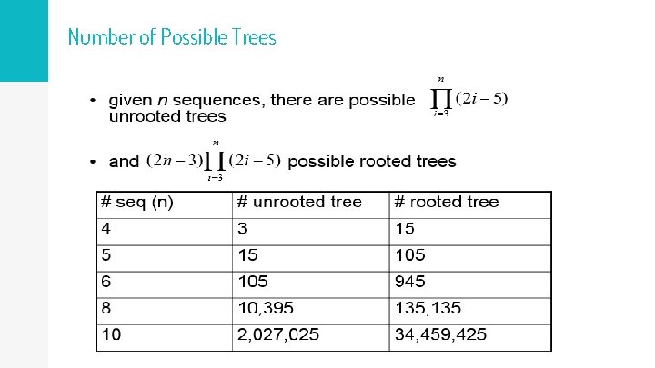 Number of Possible Trees 