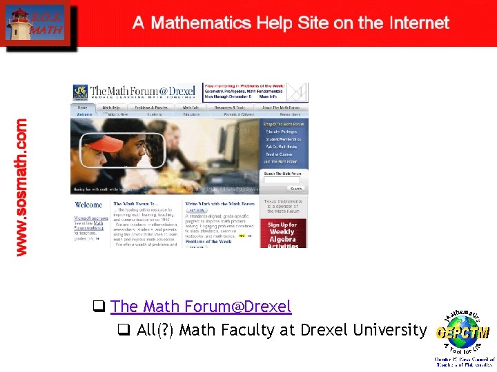 q The Math Forum@Drexel q All(? ) Math Faculty at Drexel University 